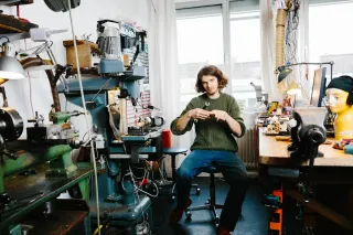 Creator Thomas Sommer in the workshop